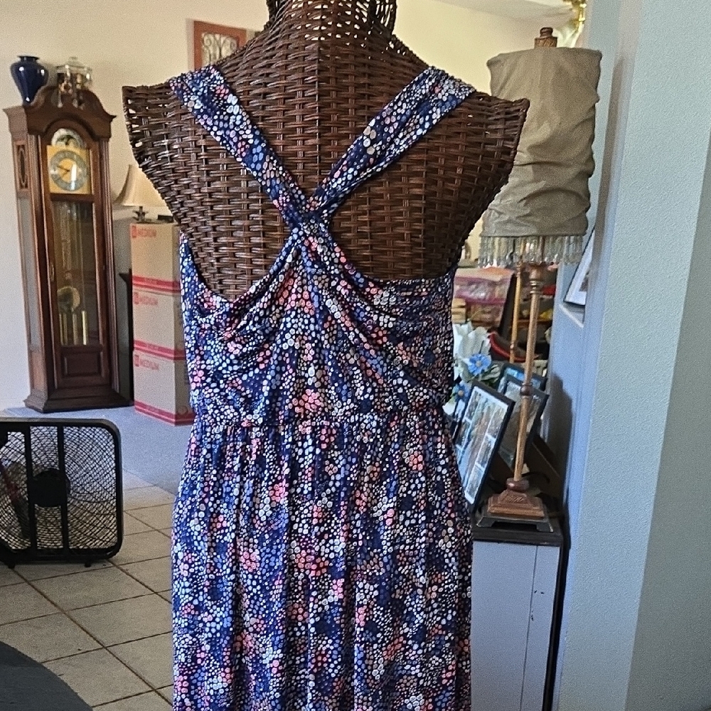 Kaileigh Ruffled Tiered Mini Dress in Purple and Blue - Picture 10 of 15